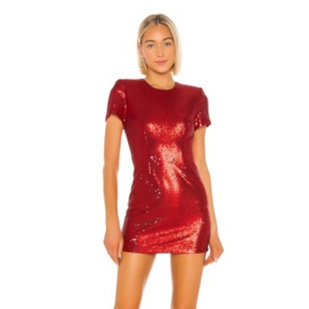 NWT NBD Red Sequin Mini Dress